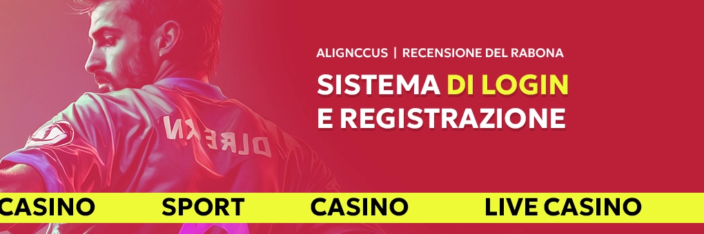 registrazione e login in Rabona 